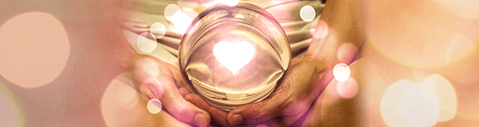 Glowing Heart Inside A Crystal Ball